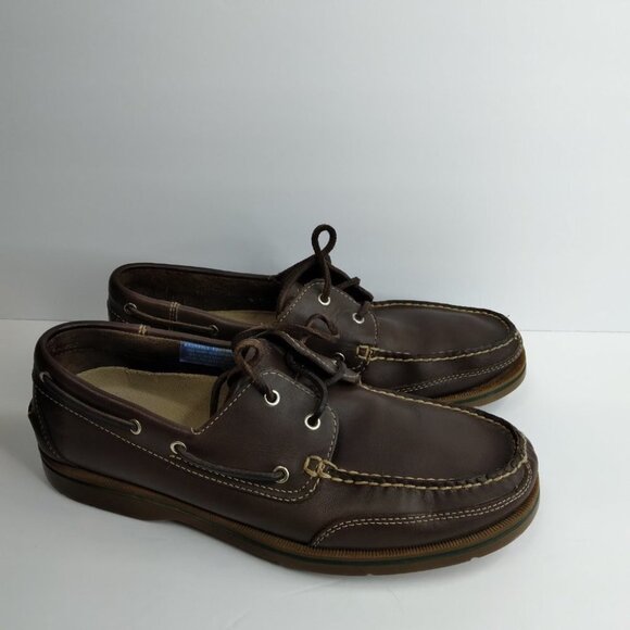 Rockport Washable Footwear Brown Leather Boat Shoes Loafers Size 11.5M - Picture 2 of 14